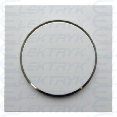 B.Kwadrat Płytka czołowa z pokrętłem regulacyjnym do ściemniacza obrotowego, biały, połysk