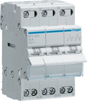 Modułowy przełącznik instalacyjny I-0-II punkt wspólny od góry 3P 40A 400VAC
