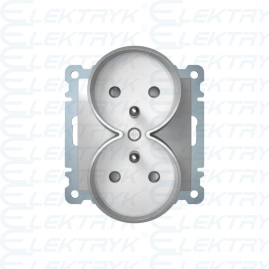 Gniazdo podwójne do ramek Berker B.Kwadrat - aluminium