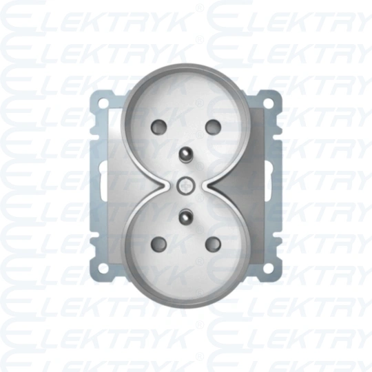 Gniazdo podwójne do ramek Berker B.Kwadrat - aluminium