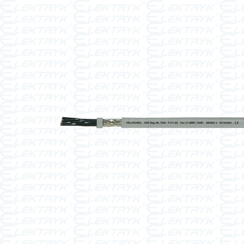 F-CY-JZ 12G0,75 kabel elastyczny 300/500V żyły czarne numerowany ekranowany