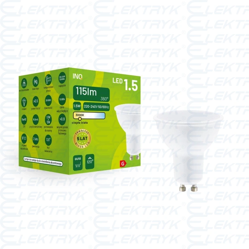 INQ LED GU10 1,5W 115lm 3000K