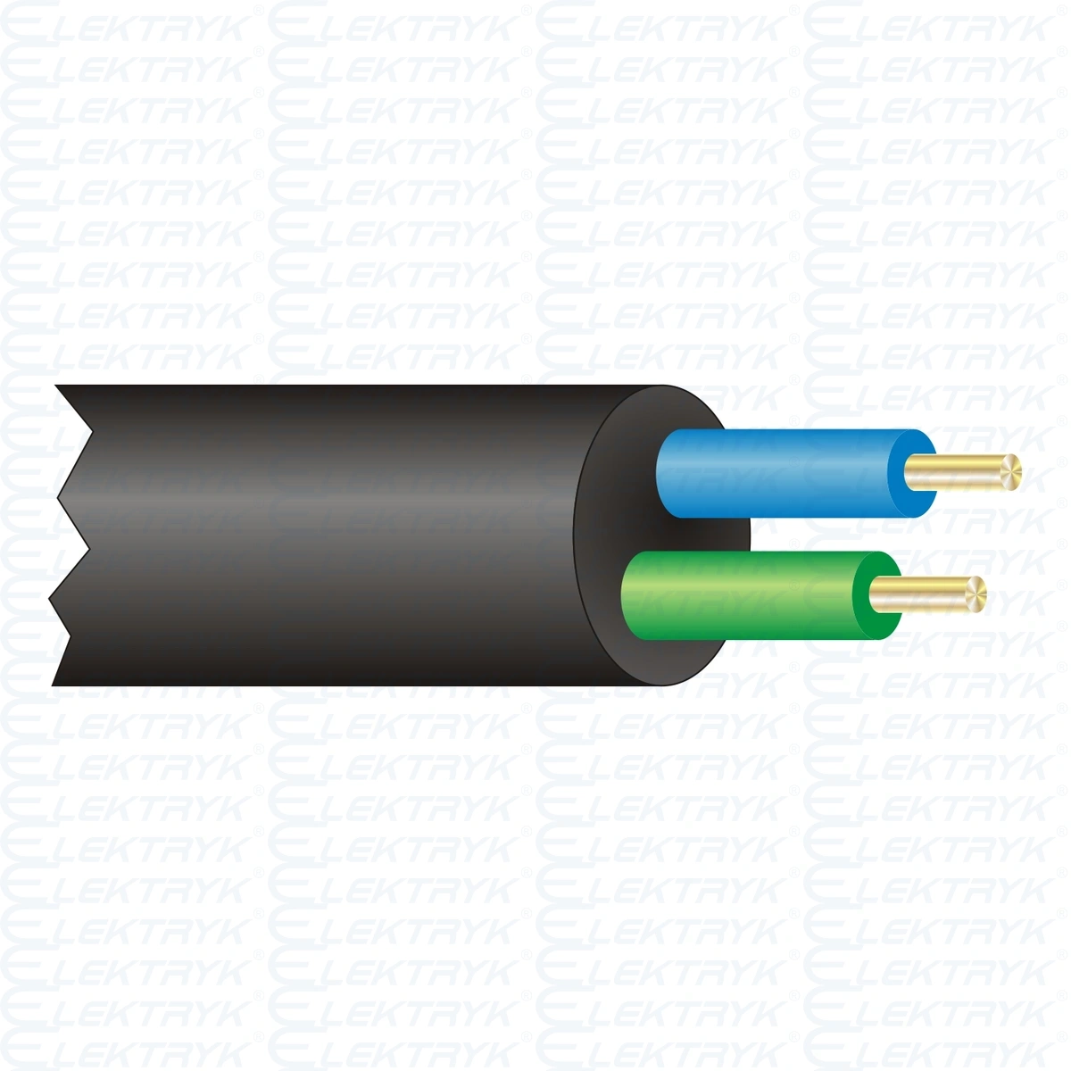 OW 2x1,5  Przewód gumowy 300/500V  (H05RR-F)