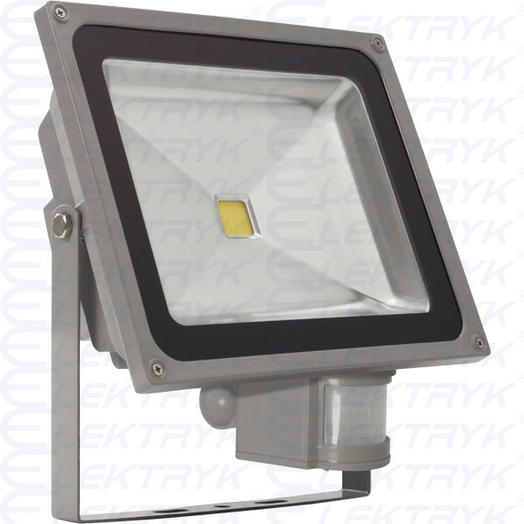 Naświetlacz LED z czujnikiem ruchu Mondo MCOB-50-GR SE 50W 3010lm 4000-4500K 220-240V IP65, szary