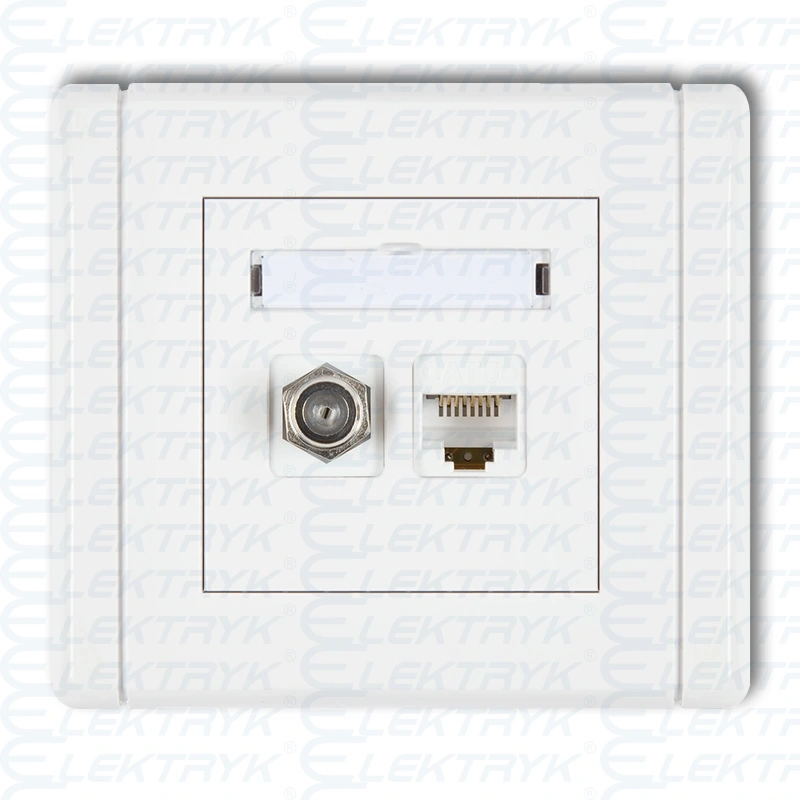 gniazdo antenowe typu F pojedyncze+komputerowe RJ45 kat. 5e Flexi