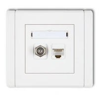 gniazdo antenowe typu F pojedyncze+komputerowe RJ45 kat. 5e Flexi