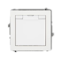 DGPB-1Z Mechanizm gniazda bryzgoszczelnego 2P+Z (klapka biała) DECO biel