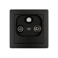 DECO Mechanizm gniazda abonenckiego RTV-SAT końcowego 1,5dB czarny mat