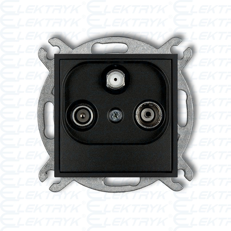 MINI czarny mat Mechanizm gniazda abonenckiego RTV-SAT końcowego 1,5dB