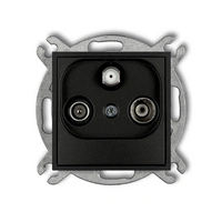 MINI czarny mat Mechanizm gniazda abonenckiego RTV-SAT końcowego 1,5dB