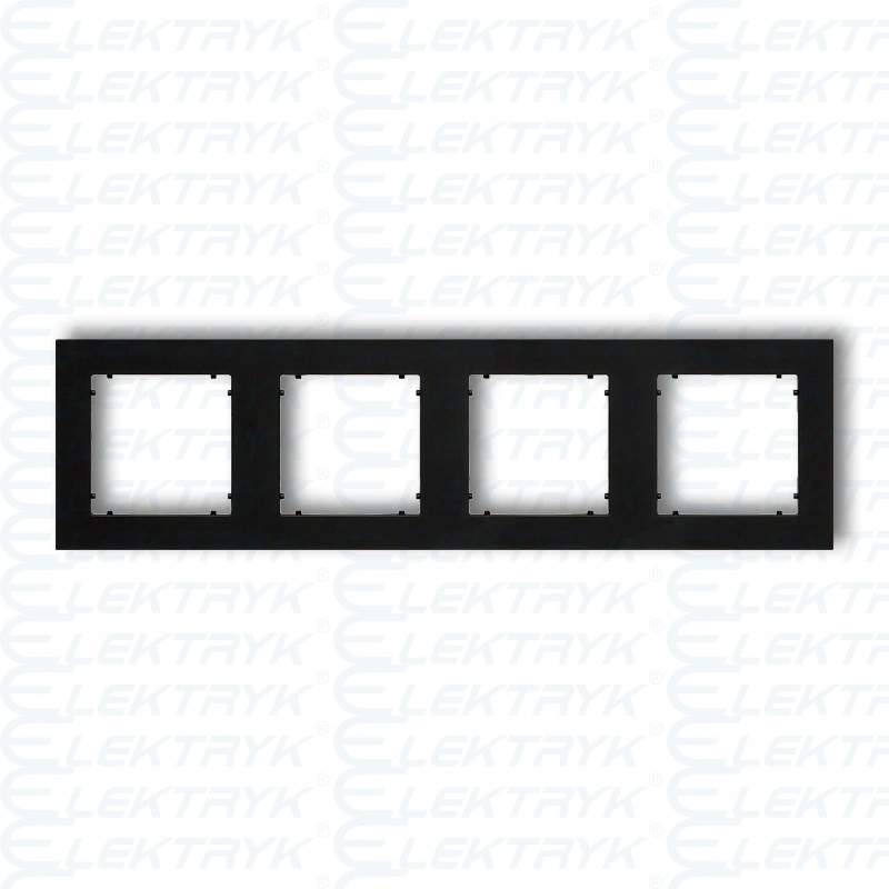 MINI czarny mat Ramka uniwersalna poczwórna z tworzywa