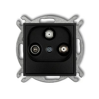 MINI czarny mat Mechanizm gniazda abonenckiego 2 wyjścia SAT + TV