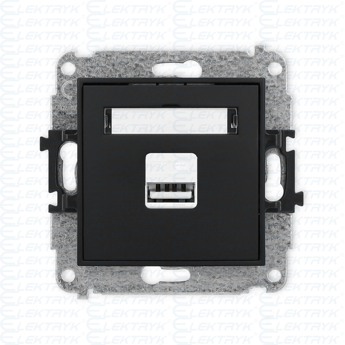 MINI czarny mat Mechanizm ładowarki USB pojedynczej, 5V, 2A