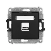 MINI czarny mat Mechanizm ładowarki USB pojedynczej, 5V, 2A