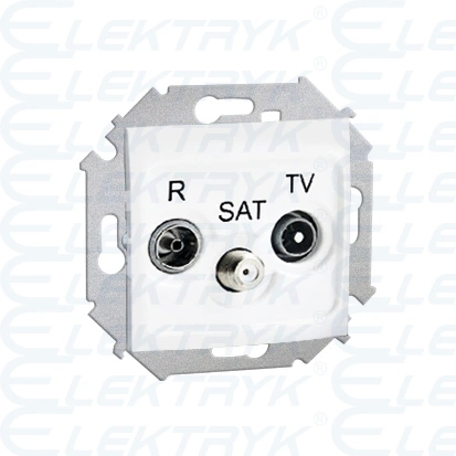 Gniazdo antenowe R-TV-SAT końcowe (moduł)  białe   *Może być użyte jako gniazdo zakończeniowe do gniazd przelotowych R-TV-SAT Simon 15