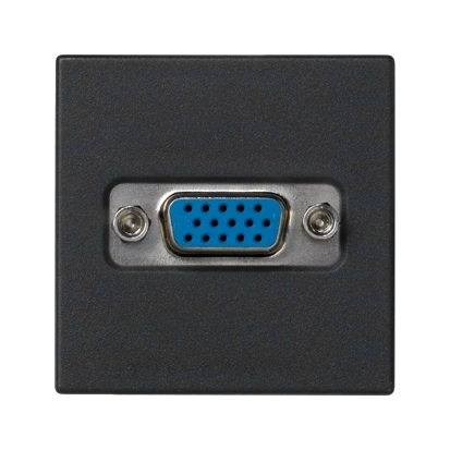 Płytka, K45, złącze VGA (D-SUB 15), 45×45mm, szary grafit