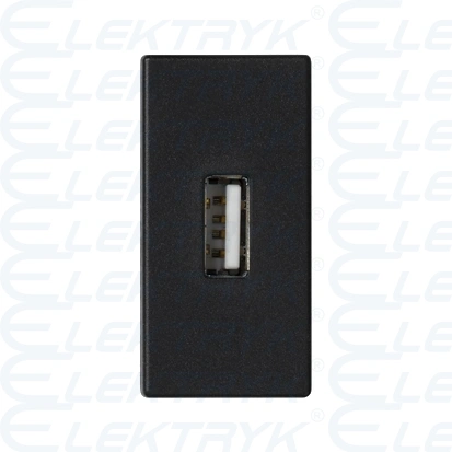 Płytka, K45, złącze USB typ A, 45×22,5mm, szary grafit