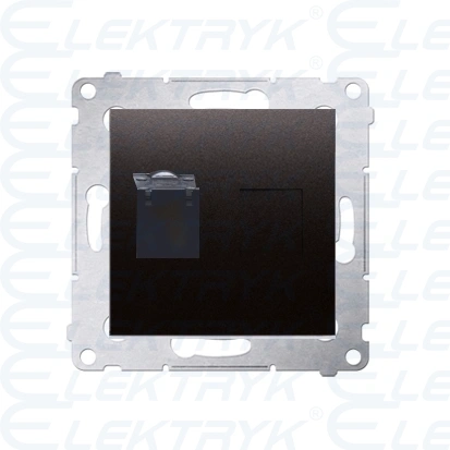 Gniazdo komputerowe pojedyncze RJ45 kategoria 6, z przesłoną przeciwkurzową (moduł)Antracyt /48