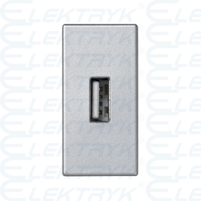 Płytka, K45, złącze USB typ A, 45×22,5mm, aluminium