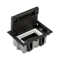 Puszka podłogowa, SF, prostokątna, 2×K45, 1×CIMA, 70mm÷105mm, IK08, szary grafit