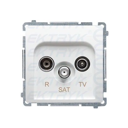 Gniazdo antenowe R-TV-SAT końcowe/zakończeniowe, tłum.:1dB, biały