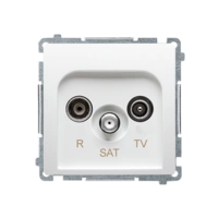 Gniazdo antenowe R-TV-SAT końcowe/zakończeniowe, tłum.:1dB, biały