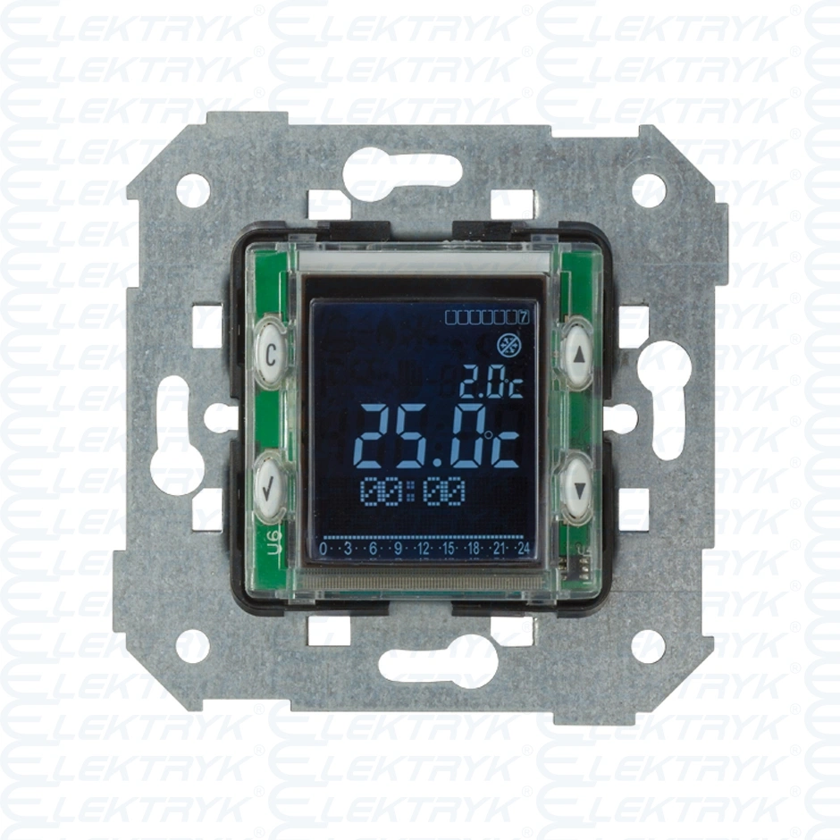 Simon 82Termostat elektroniczny z wyświetlaczem z wewnętrznym czujnikiem temperatury