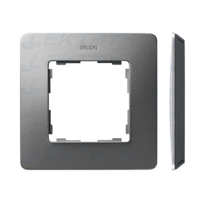 Ramka 1- krotna, aluminium, podstawa czarna