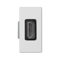 Płytka, K45, adapter HDMI-HDMI, 45×22,5mm, czysta biel
