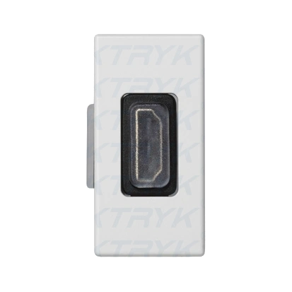 Płytka, K45, adapter HDMI-HDMI, 45×22,5mm, czysta biel