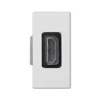 Płytka, K45, adapter HDMI-HDMI, 45×22,5mm, czysta biel