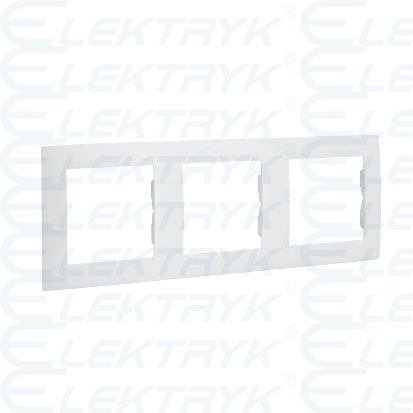 Simon 15 Ramka 3-krotna - uniwersalna poziom i pion  biała (blokada-dublet)