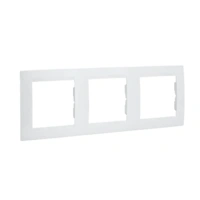 Simon 15 Ramka 3-krotna - uniwersalna poziom i pion  biała (blokada-dublet)