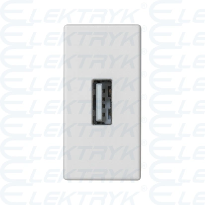 Płytka, K45, złącze USB typ A, 45×22,5mm, czysta biel