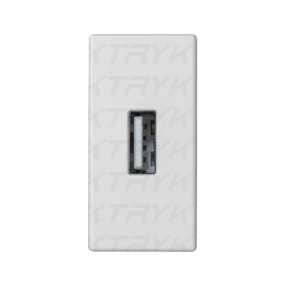 Płytka, K45, złącze USB typ A, 45×22,5mm, czysta biel