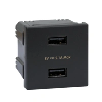 Ładowarka USB, K45, USB 2.0 - A, 5V, DC, 2,1A, 45×45mm, grafit