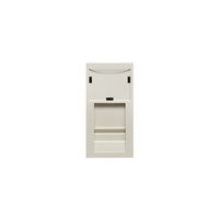 Gniazdo komputerowe pojedyncze z etykietą 22,5mmx45mm, RJ45, kat 6 ekranowane, białe, Kos 45