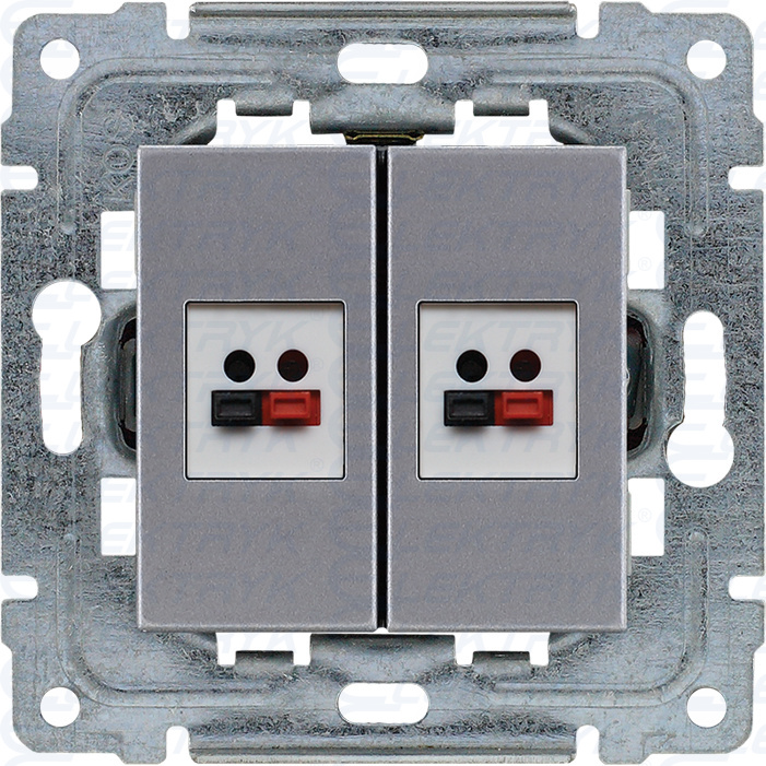 DANTE:INOX Gniazdo głośnikowe podwójne, stereofoniczne