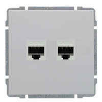 Gniazdo komputerowe podwójne 2xRJ45, bez ramki, kat. 5e, nieekranowane, białe, Kos 66