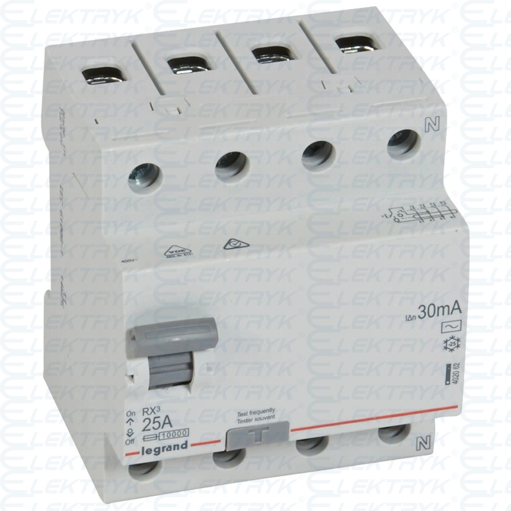 Wyłącznik różnicowo-prądowy 4P 25A 0,03A typ AC P304 RX3 402062