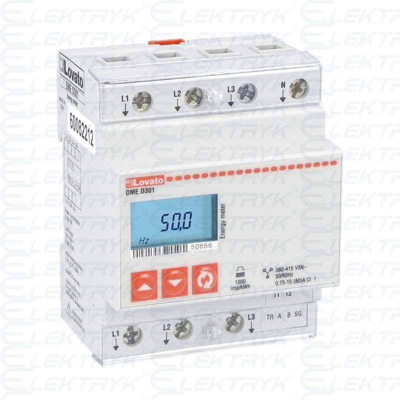 DMED301 Licznik energii, pomiar bezpośredni do 80A, 4U, licznik cyfrowy, RS485, wielopomiarowy