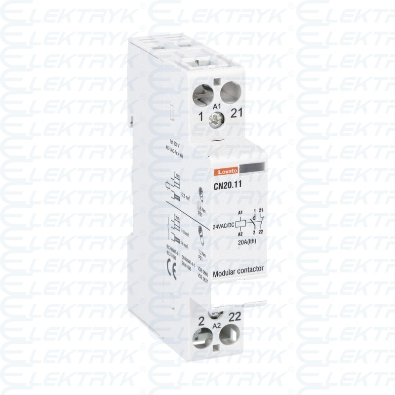 Stycznik modułowy CN20.11, 20A w AC1 cewka 24VAC/DC, 2 polowy 1NO+1NC