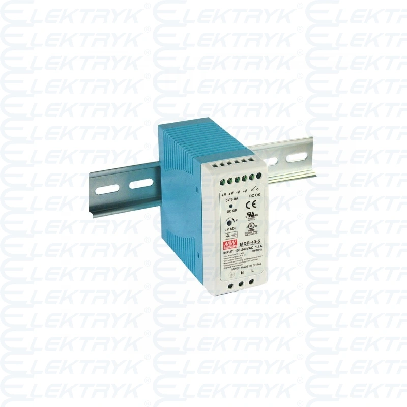 MDR-40-24 Zasilacz: impulsowy; 40W; 24VDC; 24÷30VDC; 1,7A; 85÷264VAC; 300g