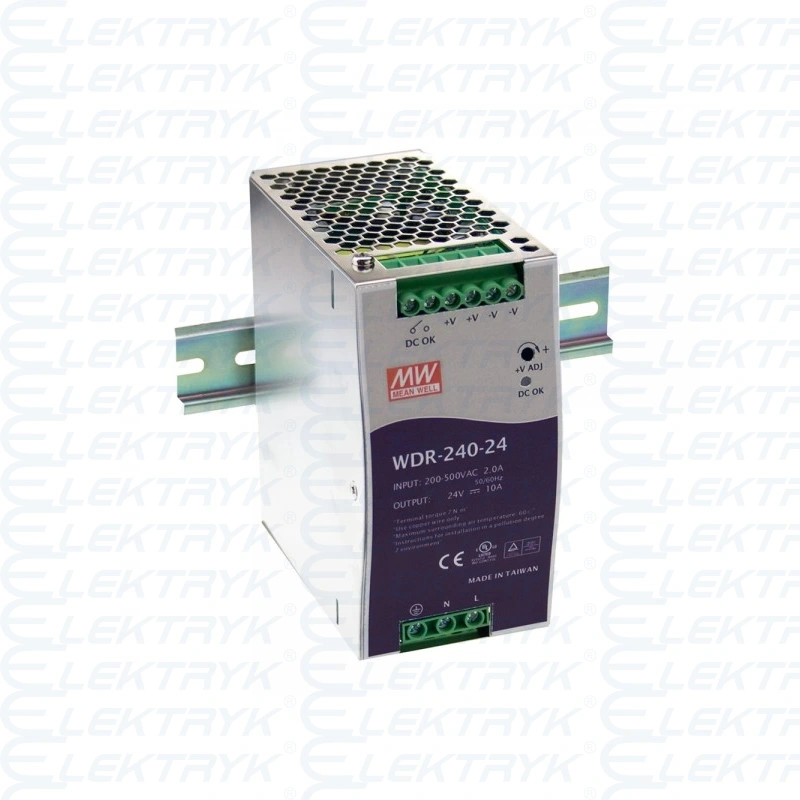 WDR-240-48 Zasilacz na szynę DIN 240W 24V 10A