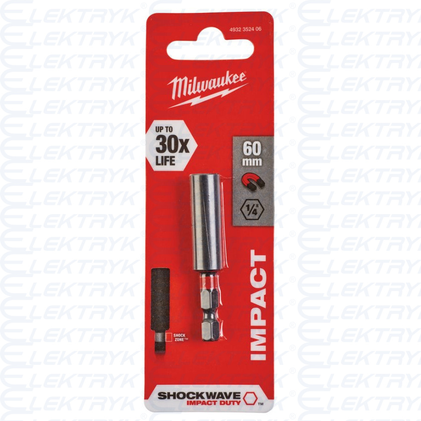 Uchwyt magnetyczny bita udarowego Hex 1/4" 60 mm