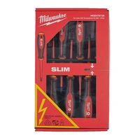 Zestaw wkrętaków VDE - 7szt. (SL0,4X2,5X75, SL0,5X3X100, SL0,8X4X100, PH2 X100, PZ1 X80, PZ2 X100, tester)