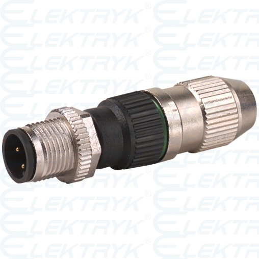 MURR  Wtyczka M12 męska, prosta, 4-polowa, 0.25..0.5mm2, zaciski nożowe