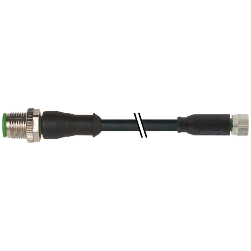 7000-40581-6210030 Konektor M12 męski, prosty - M8 żeński, prostyPUR-OB 4x0,25 czarny, 0,3m