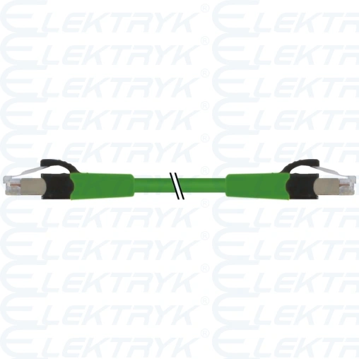 7000-74712-4780100 FRNC/LS0H 4x2xAWG26 ekranowany, zielony, 1m Konektor RJ45 męski, prosty - RJ45 męski, prosty, Cabinet-Line