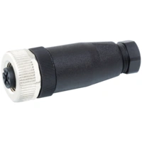 7000-12941-0000000 Wtyczka M12 żeńska, prosta, 4-polowa, zaciski śrubowe, 6-8mm